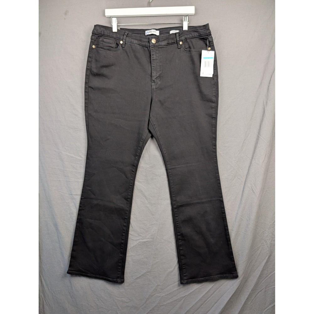 Nine West Jeans Gramercy Mini Boot Black Denim Pants‎ Womens Size 16